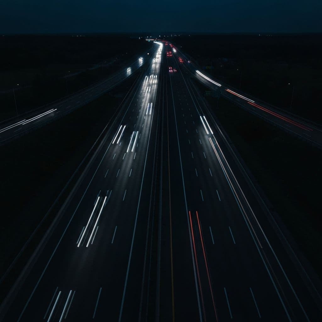 Car transporter crossing European highway