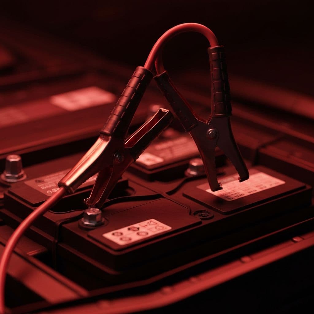 Professional jump start service on luxury vehicle